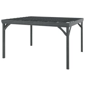 10' x 12' Outdoor Wood Pergola Gazebo Grape Trellis with Stable Structure and Concrete Anchors, Gray
