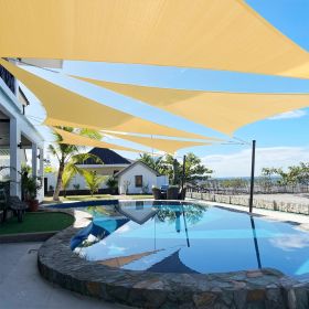 Artpuch Custom Size 11'X22'X22' Sand Sun Shade Sail Triangle Canopy 185 GSM Durable Fabric UV Block Awning for Outdoor Patio Garden Backyard (Cus (size: 15X17X17)